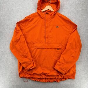 Vtg Y2K Nike ACG Packable Anorak Jacket Men XL Orange Ripstop Hooded Gorpcore